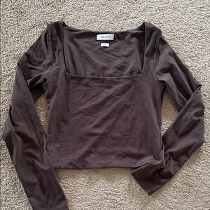 Babaton Scoop Neck Top in Chocolate Brown